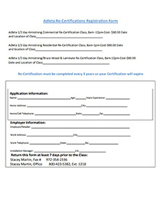 Training and Certifications Registration Form