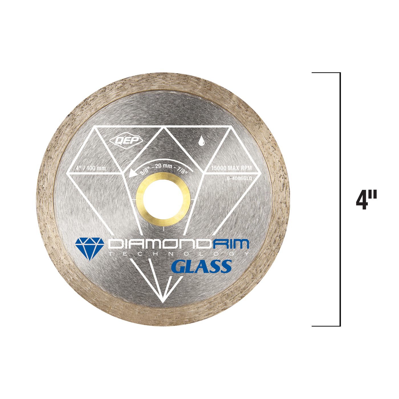 QEP Diamond Blades Glass Series 4in Continuous Rim - Image 2