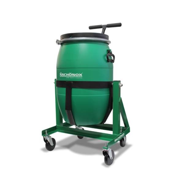 Schönox 15 Gal Green Mixing Barrel & Cart